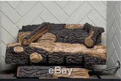 Natural Gas Fireplace Insert Fake Faux Logs Ventless Thermostat 24 inch Heater