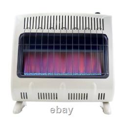 Natural Gas Propane Heater Blue Flame Indoor Thermostat 30,000 BTU Vent Free