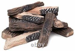Natural Glo Large Gas Fireplace Logs 10 Piece Set of Ceramic Wood Logs. Use