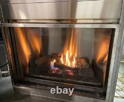 OPEN BOXPL42 Outdoor Vent Free Stainless Steel Natural Gas Montigo Fireplace