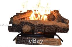 Oakwood 24 in. Vent Free Natural Gas Fireplace Logs New Flame Adjusting