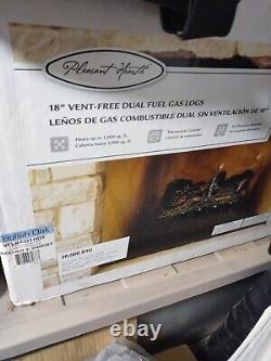 Pleasant Hearth 18 30000-BTU Dual-Burn Vent-Free Gas Fireplace Logs VFL2-EO18DT
