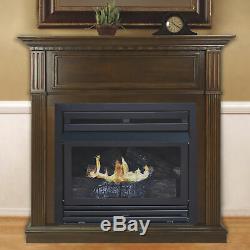 Pleasant Hearth Vent-Free Fireplace- 27,500 BTU 42in Natural Gas Cherry Finish