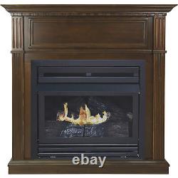 Pleasant Hearth Vent-Free Fireplace- 27,500 BTU 42in Natural Gas Cherry Finish