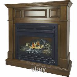 Pleasant Hearth Vent-Free Fireplace- 27,500 BTU 42in Natural Gas Heritage Finish