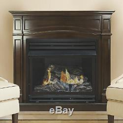 Pleasant Hearth Vent-Free Fireplace- 32,000BTU 46in Natural Gas Cherry Finish
