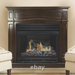 Pleasant Hearth Vent-Free Fireplace- 32,000 BTU 46in Natural Gas Cherry Finish