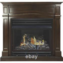 Pleasant Hearth Vent-Free Fireplace- 32,000 BTU 46in Natural Gas Cherry Finish