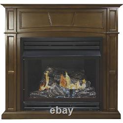 Pleasant Hearth Vent-Free Fireplace 32,000 BTU 46in Natural Gas Heritage Finish
