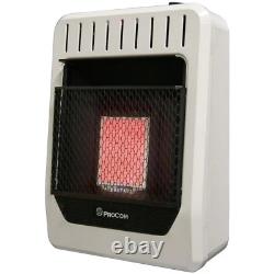 Space Heater Vent Free 10000 BTU Infrared Natural Gas Freestanding Surface Mount