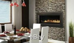 Superior 43 Electronic Linear Vent-Free Fireplace withLights & Glass Pebbles-NG