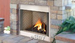 Superior's VRE4336ZEN Natural White Stacked Outdoor Vent-Free Gas Fireplace 36