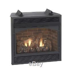 Vail 24 Vent Free Thermostat Fireplace with Slope Glaze Burner, Natural Gas