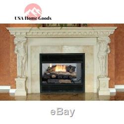 Vent-Free Natural Gas Fireplace Logs 24 Oakwood Dual Burner With Adjustable Flame