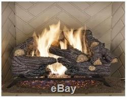 Vented Natural Gas Fireplace Log Set Split Oak 18in Gas Connection Hardware Inc