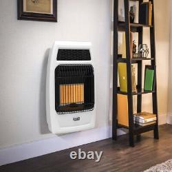 Wall Heater Infrared Vent Free Propane Thermostat Control Knob 18000 BTU White