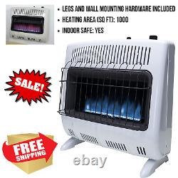 Wall Propane Blue Flame Space Heater Vent Free Radiant Floor Thermostat 30K BTU