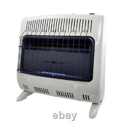 Wall Propane Blue Flame Space Heater Vent Free Radiant Floor Thermostat 30K BTU