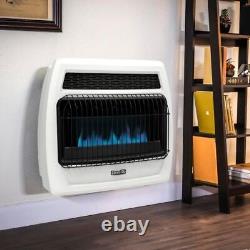 White BTU Natural Gas Blue Flame Thermostatic Vent Free Wall Heater