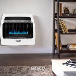 White BTU Natural Gas Blue Flame Thermostatic Vent Free Wall Heater