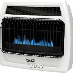 White BTU Natural Gas Blue Flame Thermostatic Vent Free Wall Heater