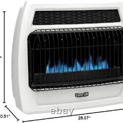 White BTU Natural Gas Blue Flame Thermostatic Vent Free Wall Heater